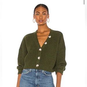 Revolve Line & Dot Scarlett Cardigan in Olive Small